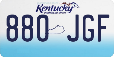 KY license plate 880JGF