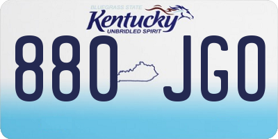 KY license plate 880JGO