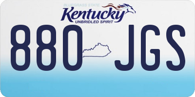 KY license plate 880JGS