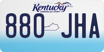 KY license plate 880JHA