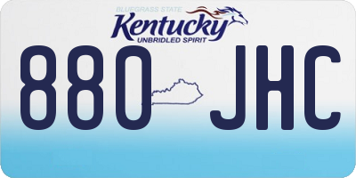 KY license plate 880JHC