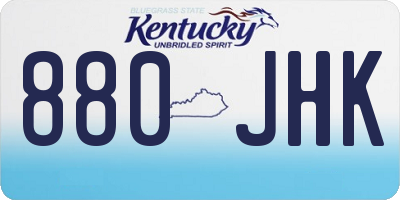 KY license plate 880JHK