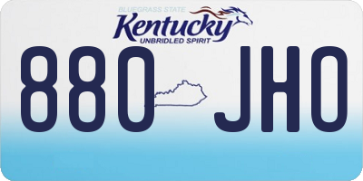 KY license plate 880JHO
