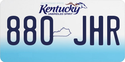 KY license plate 880JHR