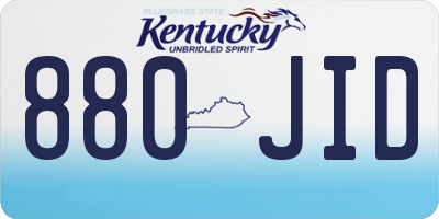 KY license plate 880JID
