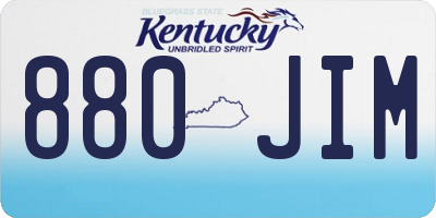KY license plate 880JIM