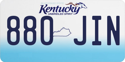 KY license plate 880JIN