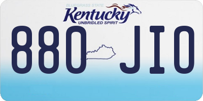 KY license plate 880JIO