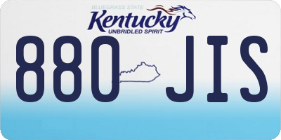 KY license plate 880JIS