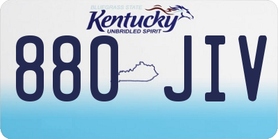KY license plate 880JIV