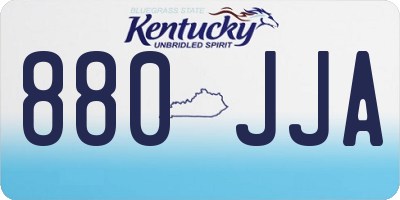 KY license plate 880JJA