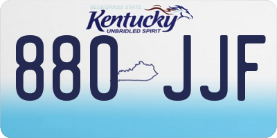 KY license plate 880JJF