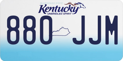 KY license plate 880JJM