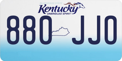KY license plate 880JJO