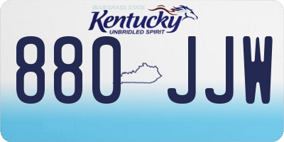 KY license plate 880JJW