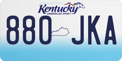 KY license plate 880JKA