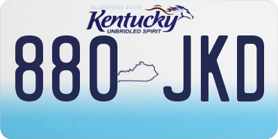 KY license plate 880JKD
