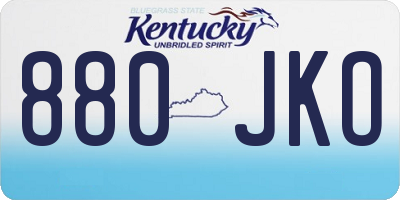 KY license plate 880JKO