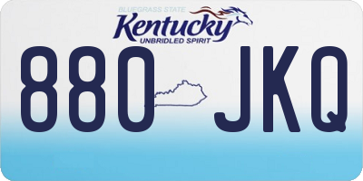 KY license plate 880JKQ