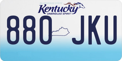 KY license plate 880JKU