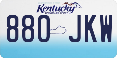 KY license plate 880JKW