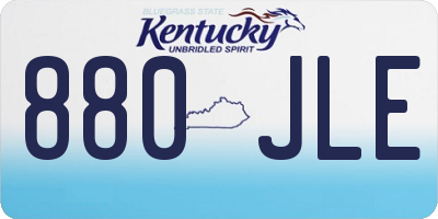 KY license plate 880JLE