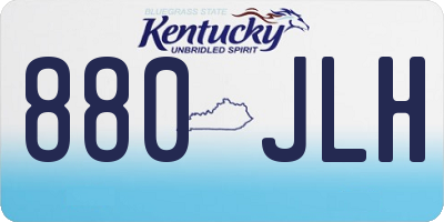 KY license plate 880JLH