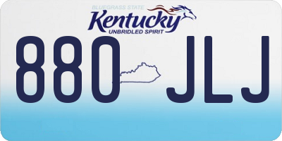 KY license plate 880JLJ