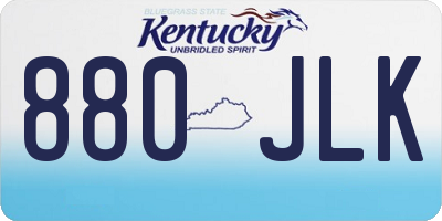 KY license plate 880JLK