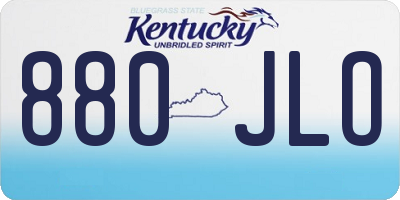 KY license plate 880JLO