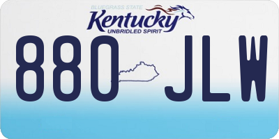 KY license plate 880JLW