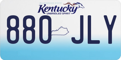 KY license plate 880JLY