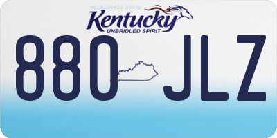 KY license plate 880JLZ