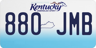 KY license plate 880JMB