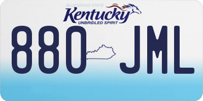 KY license plate 880JML
