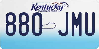 KY license plate 880JMU