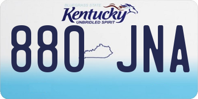 KY license plate 880JNA