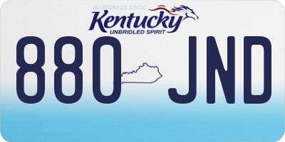 KY license plate 880JND