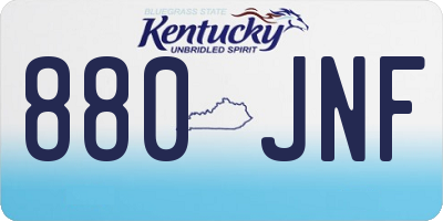 KY license plate 880JNF