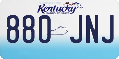 KY license plate 880JNJ