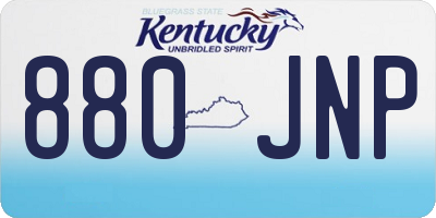 KY license plate 880JNP