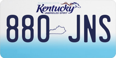KY license plate 880JNS