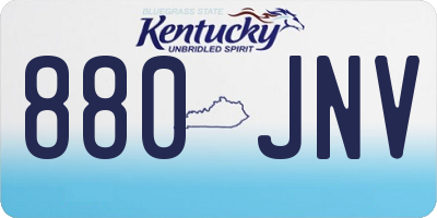 KY license plate 880JNV