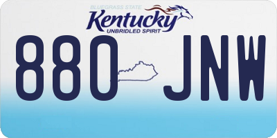 KY license plate 880JNW