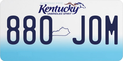 KY license plate 880JOM