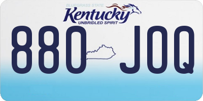 KY license plate 880JOQ