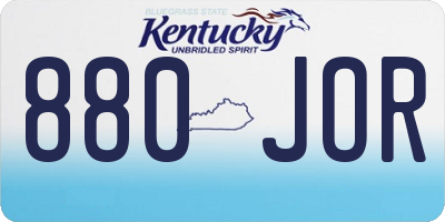 KY license plate 880JOR