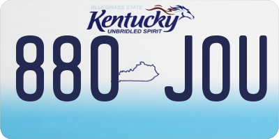KY license plate 880JOU