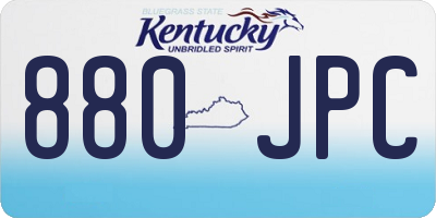 KY license plate 880JPC