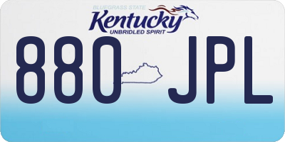 KY license plate 880JPL